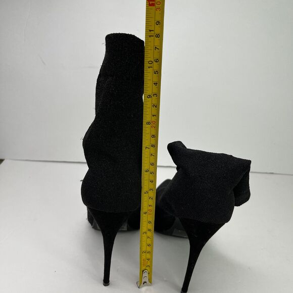 Women's Pointed Toe Stiletto Ankle Boots Slip On Stretch Booties Black Size 9.5 - Picture 10 of 12